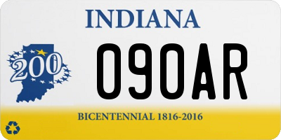 IN license plate 090AR