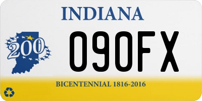 IN license plate 090FX