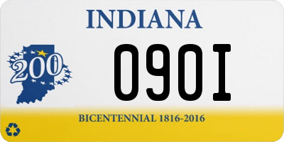 IN license plate 090I