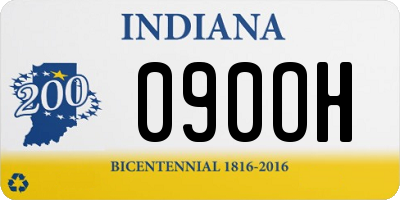 IN license plate 090OH