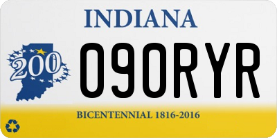 IN license plate 090RYR