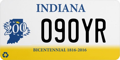 IN license plate 090YR