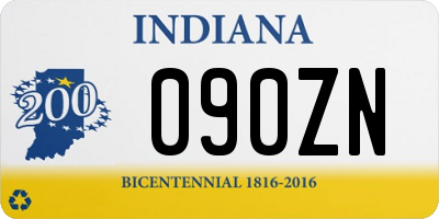 IN license plate 090ZN