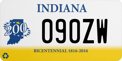 IN license plate 090ZW