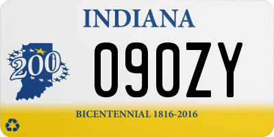 IN license plate 090ZY