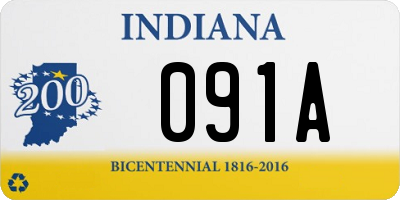 IN license plate 091A