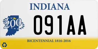 IN license plate 091AA