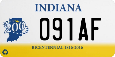 IN license plate 091AF