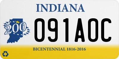 IN license plate 091AOC