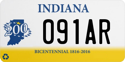 IN license plate 091AR