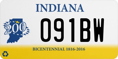 IN license plate 091BW