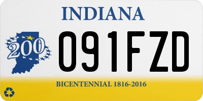 IN license plate 091FZD