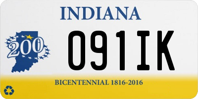 IN license plate 091IK