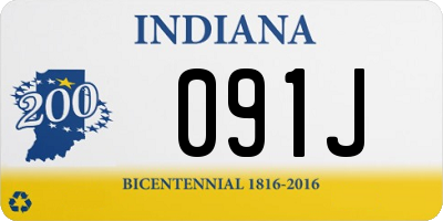 IN license plate 091J