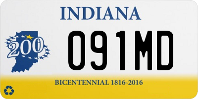 IN license plate 091MD