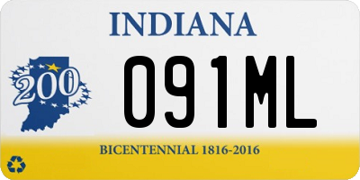 IN license plate 091ML