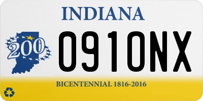IN license plate 091ONX