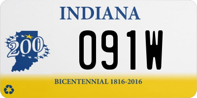 IN license plate 091W
