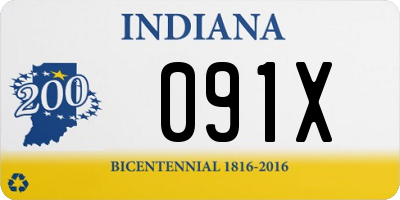 IN license plate 091X