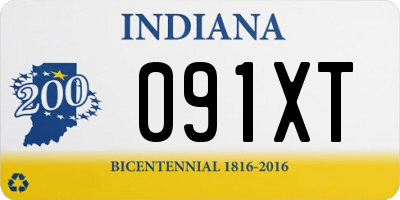 IN license plate 091XT