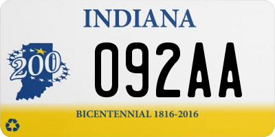 IN license plate 092AA