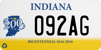 IN license plate 092AG