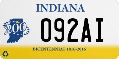 IN license plate 092AI