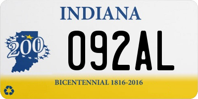 IN license plate 092AL