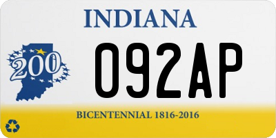 IN license plate 092AP