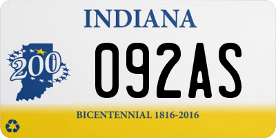 IN license plate 092AS