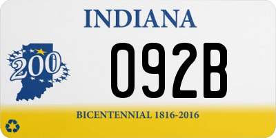 IN license plate 092B