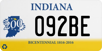 IN license plate 092BE
