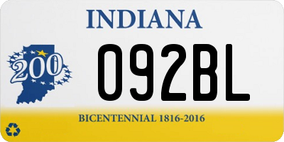 IN license plate 092BL