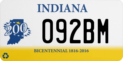 IN license plate 092BM