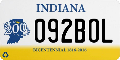 IN license plate 092BOL