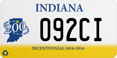 IN license plate 092CI