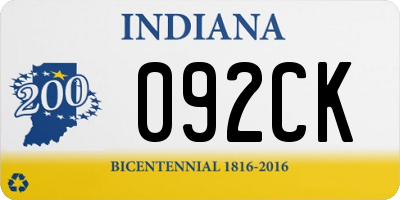 IN license plate 092CK