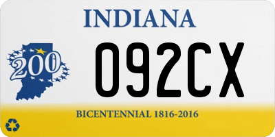 IN license plate 092CX