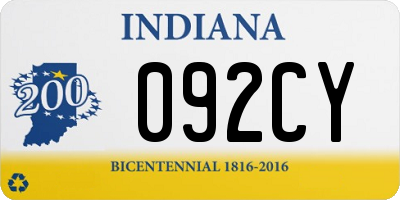 IN license plate 092CY