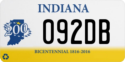 IN license plate 092DB