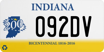 IN license plate 092DV