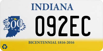 IN license plate 092EC