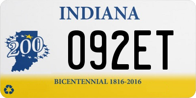 IN license plate 092ET