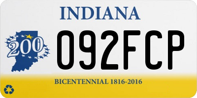 IN license plate 092FCP