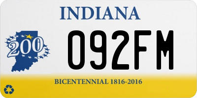 IN license plate 092FM