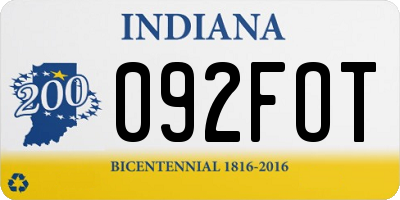 IN license plate 092FOT