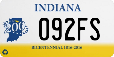 IN license plate 092FS