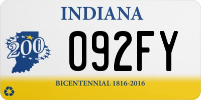 IN license plate 092FY
