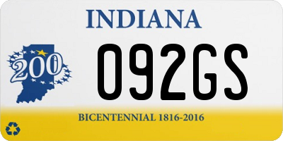 IN license plate 092GS