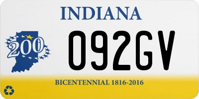 IN license plate 092GV